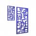 Piano Chords acoustic patterned hanging screens in dark blue 2400 x 1200mm with hanging wires and hooks - Bygone PC2412-B-DB