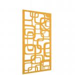 Piano Chords acoustic patterned hanging screens in yellow 2400 x 1200mm with hanging wires and hooks - Bygone PC2412-B-Y