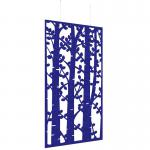 Piano Chords acoustic patterned hanging screens in dark blue 2400 x 1200mm with hanging wires and hooks - Ebony PC2412-E-DB