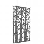 Piano Chords acoustic patterned hanging screens in dark grey 2400 x 1200mm with hanging wires and hooks - Ebony PC2412-E-DG