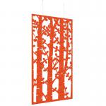 Piano Chords acoustic patterned hanging screens in orange 2400 x 1200mm with hanging wires and hooks - Ebony PC2412-E-O