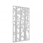 Piano Chords acoustic patterned hanging screens in silver grey 2400 x 1200mm with hanging wires and hooks - Ebony PC2412-E-SG