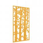 Piano Chords acoustic patterned hanging screens in yellow 2400 x 1200mm with hanging wires and hooks - Ebony PC2412-E-Y