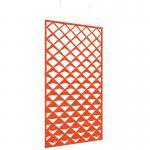 Piano Chords acoustic patterned hanging screens in orange 2400 x 1200mm with hanging wires and hooks - Reflection PC2412-R-O