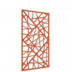 Piano Chords acoustic patterned hanging screens in orange 2400 x 1200mm with hanging wires and hooks - Shatter PC2412-S-O