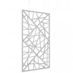 Piano Chords acoustic patterned hanging screens in silver grey 2400 x 1200mm with hanging wires and hooks - Shatter PC2412-S-SG