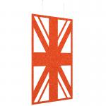 Piano Chords acoustic patterned hanging screens in orange 2400 x 1200mm with hanging wires and hooks - Union PC2412-U-O