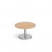 Pisa circular coffee table with round chrome base 800mm - beech PCC800-B