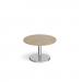 Pisa circular coffee table with round chrome base 800mm - barcelona walnut PCC800-BW