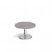 Pisa circular coffee table with round chrome base 800mm - grey oak PCC800-GO