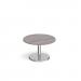 Pisa circular coffee table with round chrome base 800mm - grey oak PCC800-GO