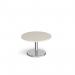 Pisa circular coffee table with round chrome base 800mm - Light Grey PCC800-LG