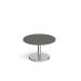 Pisa circular coffee table with round chrome base 800mm - Onyx Grey PCC800-OG