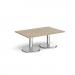 Pisa rectangular coffee table with round chrome bases 1200mm x 800mm - barcelona walnut PCR1200-BW