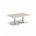 Pisa rectangular coffee table with round chrome bases 1200mm x 800mm - Light Grey PCR1200-LG