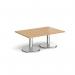 Pisa rectangular coffee table with round chrome bases 1200mm x 800mm - oak PCR1200-O