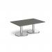 Pisa rectangular coffee table with round chrome bases 1200mm x 800mm - Onyx Grey PCR1200-OG
