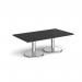 Pisa rectangular coffee table with round chrome bases 1400mm x 800mm - Black PCR1400-BK