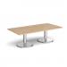 Pisa rectangular coffee table with round chrome bases 1600mm x 800mm - kendal oak PCR1600-KO