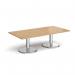 Pisa rectangular coffee table with round chrome bases 1600mm x 800mm - oak PCR1600-O