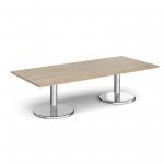 Pisa rectangular coffee table with round chrome bases 1800mm x 800mm - barcelona walnut PCR1800-BW