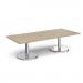 Pisa rectangular coffee table with round chrome bases 1800mm x 800mm - barcelona walnut PCR1800-BW