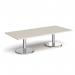 Pisa rectangular coffee table with round chrome bases 1800mm x 800mm - Light Grey PCR1800-LG