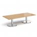 Pisa rectangular coffee table with round chrome bases 1800mm x 800mm - oak PCR1800-O