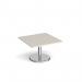 Pisa square coffee table with round chrome base 800mm - Light Grey PCS800-LG