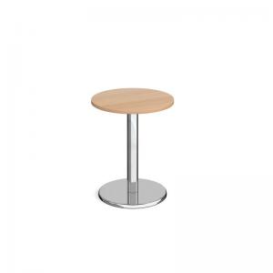 Pisa circular dining table with round chrome base 600mm - beech