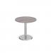 Pisa circular dining table with round chrome base 800mm - grey oak PDC800-GO