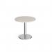Pisa circular dining table with round chrome base 800mm - Light Grey PDC800-LG