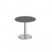 Pisa circular dining table with round chrome base 800mm - Onyx Grey PDC800-OG