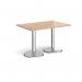 Pisa rectangular dining table with round chrome bases 1200mm x 800mm - beech PDR1200-B