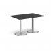 Pisa rectangular dining table with round chrome bases 1200mm x 800mm - Black PDR1200-BK