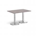 Pisa rectangular dining table with round chrome bases 1200mm x 800mm - grey oak PDR1200-GO