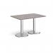 Pisa rectangular dining table with round chrome bases 1200mm x 800mm - grey oak PDR1200-GO