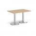 Pisa rectangular dining table with round chrome bases 1200mm x 800mm - kendal oak PDR1200-KO