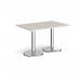 Pisa rectangular dining table with round chrome bases 1200mm x 800mm - Light Grey PDR1200-LG