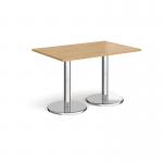 Pisa rectangular dining table with round chrome bases 1200mm x 800mm - oak