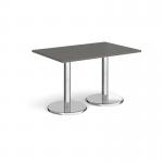 Pisa rectangular dining table with round chrome bases 1200mm x 800mm - Onyx Grey PDR1200-OG