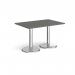 Pisa rectangular dining table with round chrome bases 1200mm x 800mm - Onyx Grey PDR1200-OG
