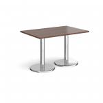 Pisa rectangular dining table with round chrome bases 1200mm x 800mm - walnut
