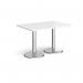 Pisa rectangular dining table with round chrome bases 1200mm x 800mm - white PDR1200-WH