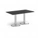 Pisa rectangular dining table with round chrome bases 1400mm x 800mm - Black PDR1400-BK