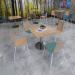 Pisa rectangular dining table with round chrome bases 1400mm x 800mm - Barcelona walnut PDR1400-BW