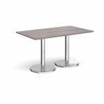 Pisa rectangular dining table with round chrome bases 1400mm x 800mm - grey oak PDR1400-GO
