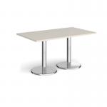 Pisa rectangular dining table with round chrome bases 1400mm x 800mm - Light Grey PDR1400-LG