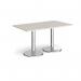 Pisa rectangular dining table with round chrome bases 1400mm x 800mm - Light Grey PDR1400-LG