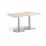 Pisa rectangular dining table with round chrome bases 1400mm x 800mm - maple